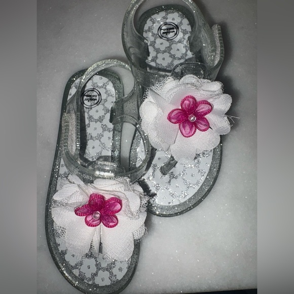 wonder nation Other - Wonder Nation Jelly Toddler Sandals Size 8 Clear with Glitter and Bow New